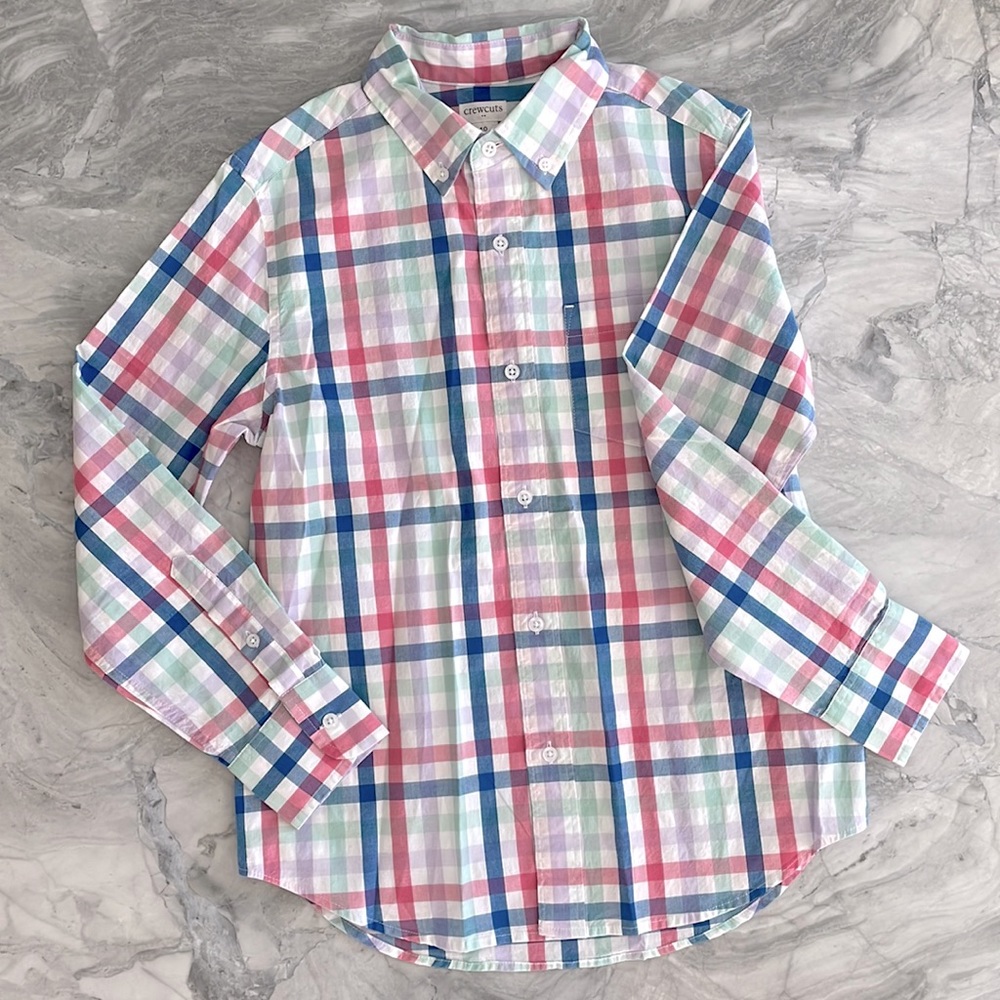Boys button down - pastel plaid